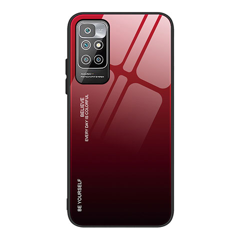Silikon Schutzhülle Rahmen Tasche Hülle Spiegel Farbverlauf Regenbogen JM1 für Xiaomi Redmi Note 11 4G (2021) Rot