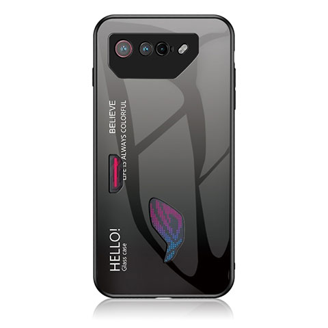 Silikon Schutzhülle Rahmen Tasche Hülle Spiegel Farbverlauf Regenbogen LS1 für Asus ROG Phone 7 Pro Dunkelgrau