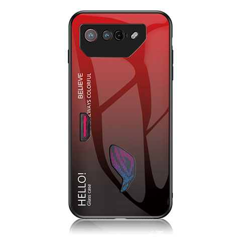 Silikon Schutzhülle Rahmen Tasche Hülle Spiegel Farbverlauf Regenbogen LS1 für Asus ROG Phone 7 Rot