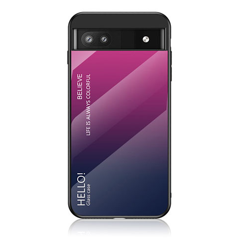 Silikon Schutzhülle Rahmen Tasche Hülle Spiegel Farbverlauf Regenbogen LS1 für Google Pixel 6a 5G Pink