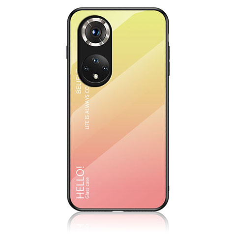 Silikon Schutzhülle Rahmen Tasche Hülle Spiegel Farbverlauf Regenbogen LS1 für Huawei Honor 50 5G Gelb