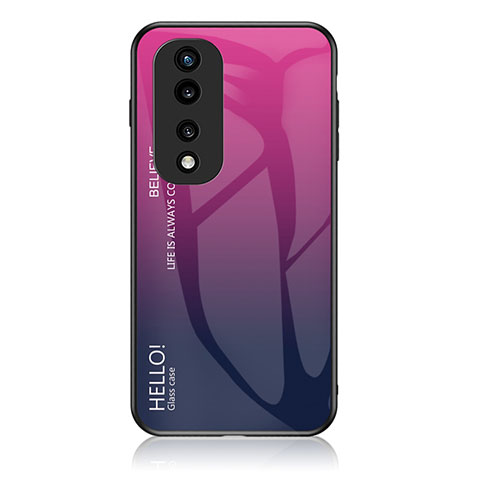 Silikon Schutzhülle Rahmen Tasche Hülle Spiegel Farbverlauf Regenbogen LS1 für Huawei Honor 70 Pro 5G Pink