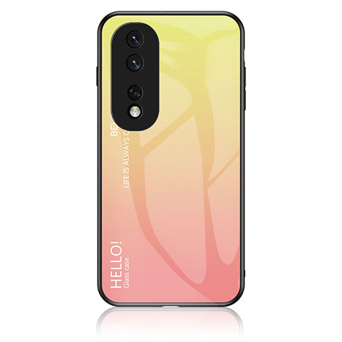 Silikon Schutzhülle Rahmen Tasche Hülle Spiegel Farbverlauf Regenbogen LS1 für Huawei Honor 80 Pro 5G Gelb