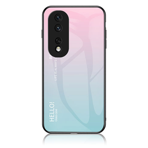 Silikon Schutzhülle Rahmen Tasche Hülle Spiegel Farbverlauf Regenbogen LS1 für Huawei Honor 80 Pro Flat 5G Cyan