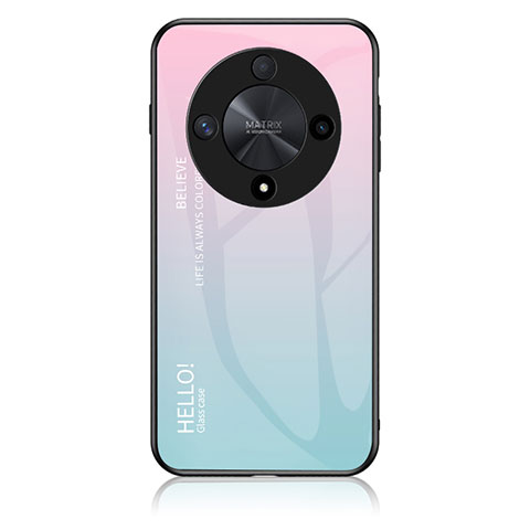 Silikon Schutzhülle Rahmen Tasche Hülle Spiegel Farbverlauf Regenbogen LS1 für Huawei Honor Magic6 Lite 5G Cyan