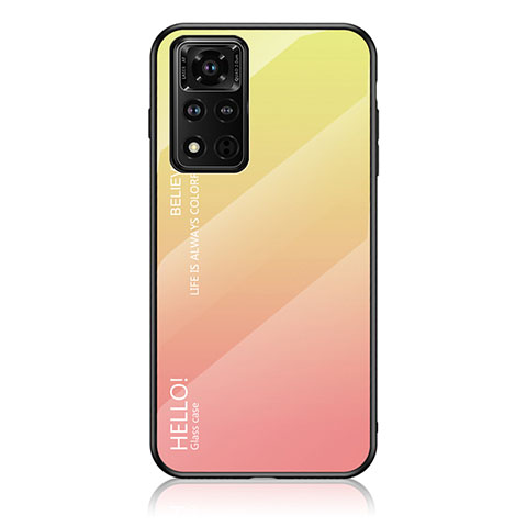 Silikon Schutzhülle Rahmen Tasche Hülle Spiegel Farbverlauf Regenbogen LS1 für Huawei Honor V40 5G Gelb