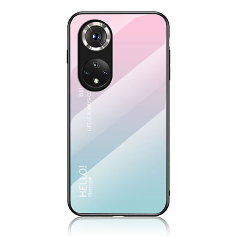 Silikon Schutzhülle Rahmen Tasche Hülle Spiegel Farbverlauf Regenbogen LS1 für Huawei Nova 9 Pro Cyan