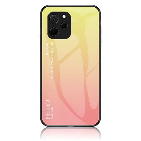 Silikon Schutzhülle Rahmen Tasche Hülle Spiegel Farbverlauf Regenbogen LS1 für Huawei Nova Y61 Gelb