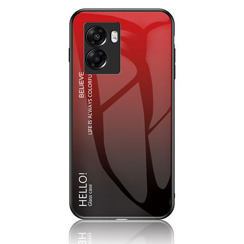 Silikon Schutzhülle Rahmen Tasche Hülle Spiegel Farbverlauf Regenbogen LS1 für Oppo A57 5G Rot