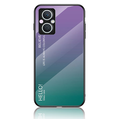 Silikon Schutzhülle Rahmen Tasche Hülle Spiegel Farbverlauf Regenbogen LS1 für Oppo F21 Pro 5G Plusfarbig