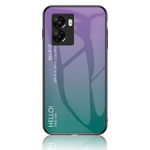 Silikon Schutzhülle Rahmen Tasche Hülle Spiegel Farbverlauf Regenbogen LS1 für Oppo K10 5G India Plusfarbig