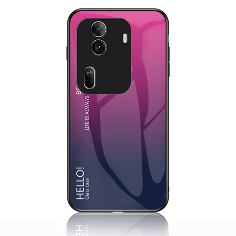 Silikon Schutzhülle Rahmen Tasche Hülle Spiegel Farbverlauf Regenbogen LS1 für Oppo Reno11 Pro 5G Pink