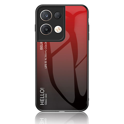 Silikon Schutzhülle Rahmen Tasche Hülle Spiegel Farbverlauf Regenbogen LS1 für Oppo Reno9 Pro+ Plus 5G Rot