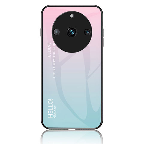 Silikon Schutzhülle Rahmen Tasche Hülle Spiegel Farbverlauf Regenbogen LS1 für Realme 11 Pro 5G Cyan