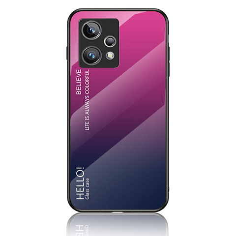Silikon Schutzhülle Rahmen Tasche Hülle Spiegel Farbverlauf Regenbogen LS1 für Realme 9 Pro+ Plus 5G Pink