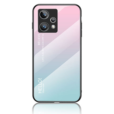 Silikon Schutzhülle Rahmen Tasche Hülle Spiegel Farbverlauf Regenbogen LS1 für Realme Narzo 50 Pro 5G Cyan