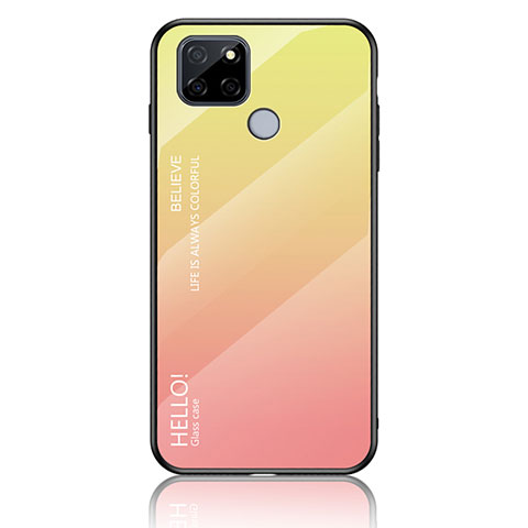 Silikon Schutzhülle Rahmen Tasche Hülle Spiegel Farbverlauf Regenbogen LS1 für Realme Q2i 5G Gelb