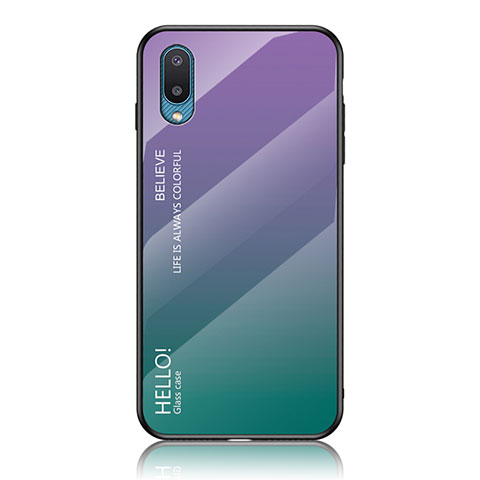 Silikon Schutzhülle Rahmen Tasche Hülle Spiegel Farbverlauf Regenbogen LS1 für Samsung Galaxy A02 Plusfarbig