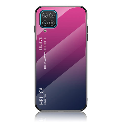 Silikon Schutzhülle Rahmen Tasche Hülle Spiegel Farbverlauf Regenbogen LS1 für Samsung Galaxy A12 5G Pink