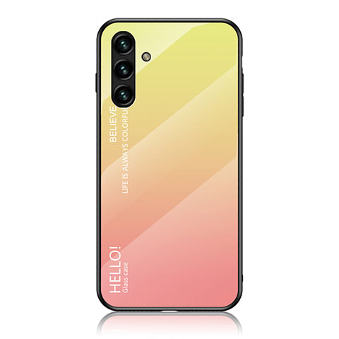 Silikon Schutzhülle Rahmen Tasche Hülle Spiegel Farbverlauf Regenbogen LS1 für Samsung Galaxy A13 5G Gelb
