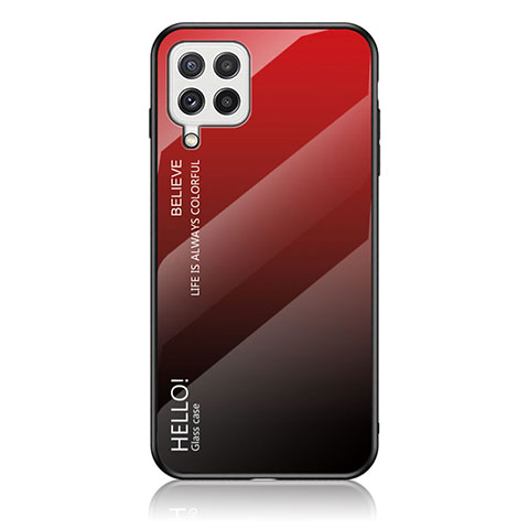 Silikon Schutzhülle Rahmen Tasche Hülle Spiegel Farbverlauf Regenbogen LS1 für Samsung Galaxy A22 4G Rot