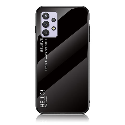 Silikon Schutzhülle Rahmen Tasche Hülle Spiegel Farbverlauf Regenbogen LS1 für Samsung Galaxy A32 5G Schwarz