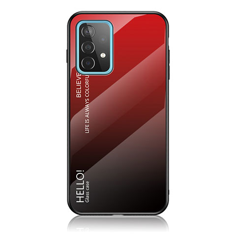 Silikon Schutzhülle Rahmen Tasche Hülle Spiegel Farbverlauf Regenbogen LS1 für Samsung Galaxy A52 5G Rot