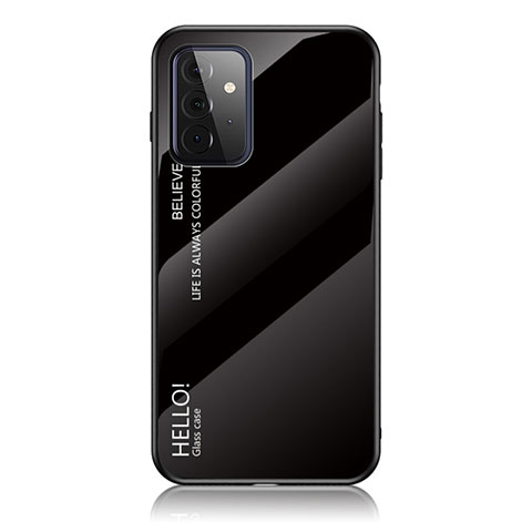 Silikon Schutzhülle Rahmen Tasche Hülle Spiegel Farbverlauf Regenbogen LS1 für Samsung Galaxy A72 5G Schwarz