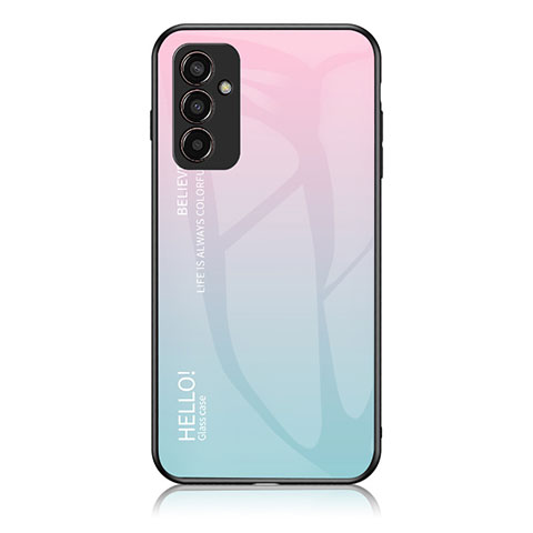 Silikon Schutzhülle Rahmen Tasche Hülle Spiegel Farbverlauf Regenbogen LS1 für Samsung Galaxy F13 4G Cyan