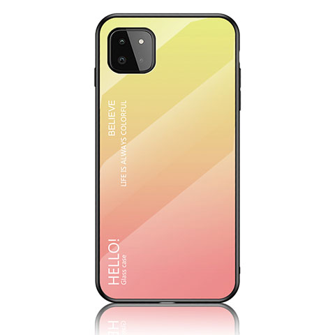 Silikon Schutzhülle Rahmen Tasche Hülle Spiegel Farbverlauf Regenbogen LS1 für Samsung Galaxy F42 5G Gelb