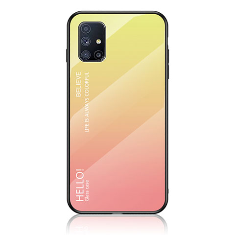 Silikon Schutzhülle Rahmen Tasche Hülle Spiegel Farbverlauf Regenbogen LS1 für Samsung Galaxy M31s Gelb