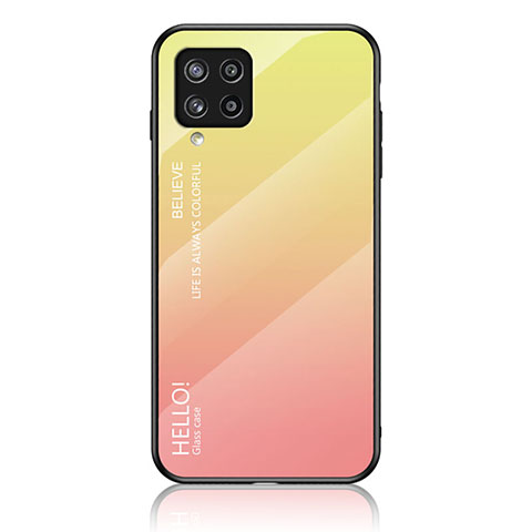 Silikon Schutzhülle Rahmen Tasche Hülle Spiegel Farbverlauf Regenbogen LS1 für Samsung Galaxy M42 5G Gelb