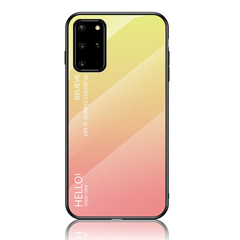 Silikon Schutzhülle Rahmen Tasche Hülle Spiegel Farbverlauf Regenbogen LS1 für Samsung Galaxy S20 Plus 5G Gelb