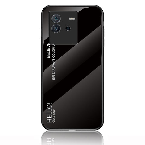Silikon Schutzhülle Rahmen Tasche Hülle Spiegel Farbverlauf Regenbogen LS1 für Vivo iQOO Neo6 5G Schwarz