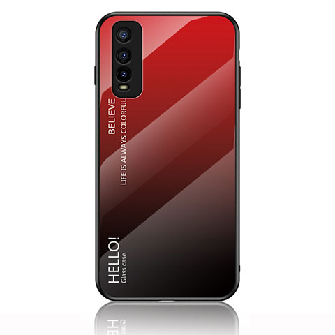 Silikon Schutzhülle Rahmen Tasche Hülle Spiegel Farbverlauf Regenbogen LS1 für Vivo iQOO U1 Rot