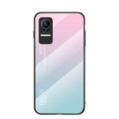 Silikon Schutzhülle Rahmen Tasche Hülle Spiegel Farbverlauf Regenbogen LS1 für Xiaomi Civi 1S 5G Cyan