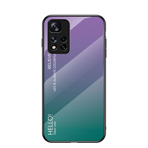 Silikon Schutzhülle Rahmen Tasche Hülle Spiegel Farbverlauf Regenbogen LS1 für Xiaomi Mi 11i 5G (2022) Plusfarbig