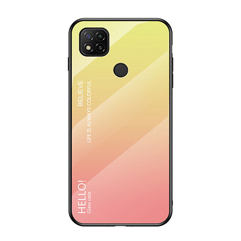 Silikon Schutzhülle Rahmen Tasche Hülle Spiegel Farbverlauf Regenbogen LS1 für Xiaomi POCO C3 Gelb