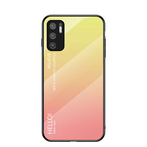 Silikon Schutzhülle Rahmen Tasche Hülle Spiegel Farbverlauf Regenbogen LS1 für Xiaomi POCO M3 Pro 5G Gelb