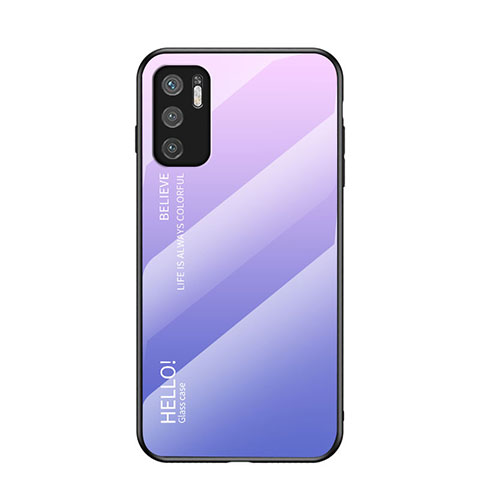 Silikon Schutzhülle Rahmen Tasche Hülle Spiegel Farbverlauf Regenbogen LS1 für Xiaomi POCO M3 Pro 5G Helles Lila