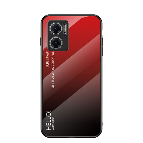 Silikon Schutzhülle Rahmen Tasche Hülle Spiegel Farbverlauf Regenbogen LS1 für Xiaomi Redmi 11 Prime 5G Rot