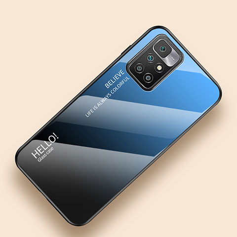 Silikon Schutzhülle Rahmen Tasche Hülle Spiegel Farbverlauf Regenbogen LS1 für Xiaomi Redmi Note 11 4G (2021) Blau