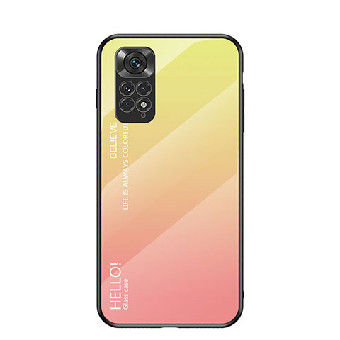 Silikon Schutzhülle Rahmen Tasche Hülle Spiegel Farbverlauf Regenbogen LS1 für Xiaomi Redmi Note 11 4G (2022) Gelb