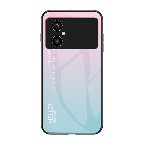 Silikon Schutzhülle Rahmen Tasche Hülle Spiegel Farbverlauf Regenbogen LS1 für Xiaomi Redmi Note 11R 5G Cyan