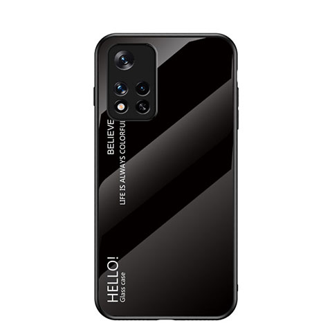 Silikon Schutzhülle Rahmen Tasche Hülle Spiegel Farbverlauf Regenbogen LS1 für Xiaomi Redmi Note 11T 5G Schwarz