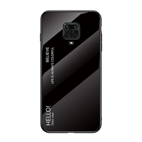 Silikon Schutzhülle Rahmen Tasche Hülle Spiegel Farbverlauf Regenbogen LS1 für Xiaomi Redmi Note 9S Schwarz