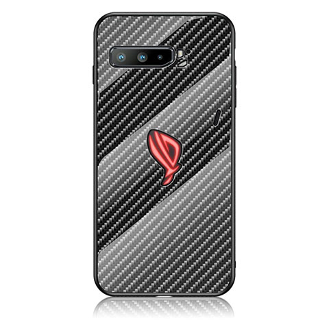 Silikon Schutzhülle Rahmen Tasche Hülle Spiegel Farbverlauf Regenbogen LS2 für Asus ROG Phone 3 Schwarz