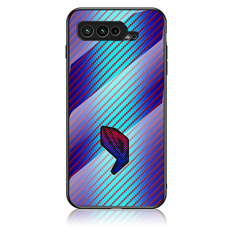 Silikon Schutzhülle Rahmen Tasche Hülle Spiegel Farbverlauf Regenbogen LS2 für Asus ROG Phone 5s Blau