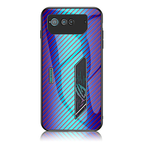 Silikon Schutzhülle Rahmen Tasche Hülle Spiegel Farbverlauf Regenbogen LS2 für Asus ROG Phone 6 Blau