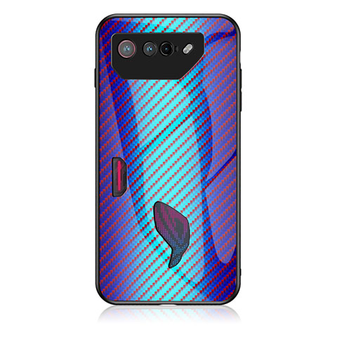 Silikon Schutzhülle Rahmen Tasche Hülle Spiegel Farbverlauf Regenbogen LS2 für Asus ROG Phone 7 Blau